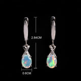 ‘Ainsley’ Pear Opal Crossover Drop Earrings – dimensions