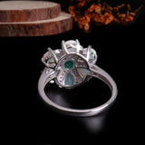 ‘Ida’ Pear Opal Flower Cluster Ring – back view