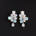 ‘Dulcie’ Pear Opal Flower Drop Earrings