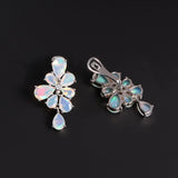 ‘Dulcie’ Pear Opal Flower Drop Earrings – front and back