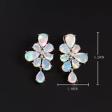 ‘Dulcie’ Pear Opal Flower Drop Earrings – dimensions
