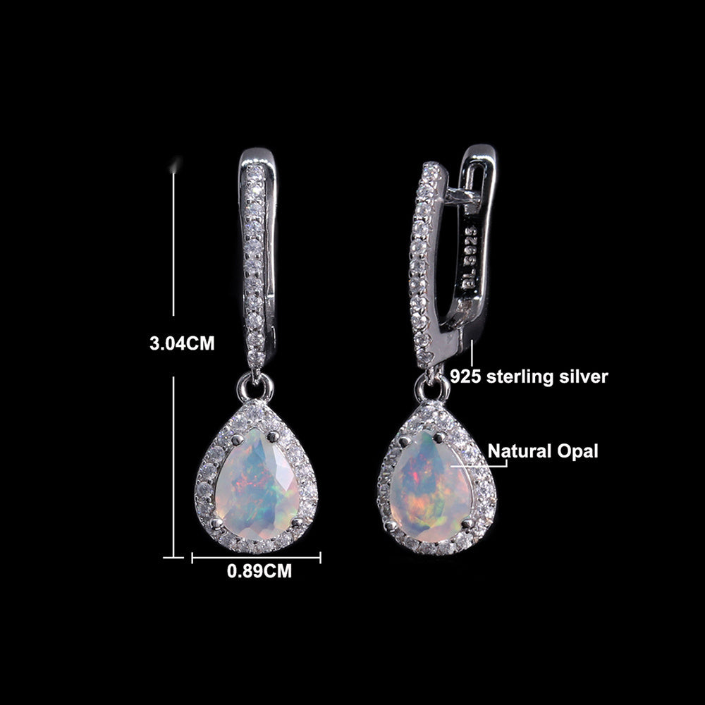 ‘Ruth’ Pear Opal Halo Drop Earrings – dimensions