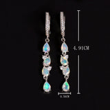 ‘Eliza’ Pear Opal Linear Drop Earrings – dimensions