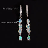 ‘Eliza’ Pear Opal Linear Drop Earrings – materials callouts