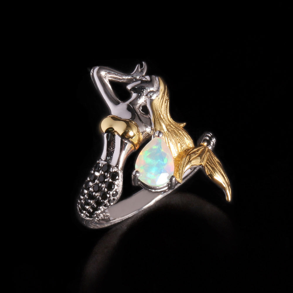 ‘Airlie’ Pear Opal Mermaid Ring