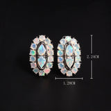 ‘Scarlet’ Pear Opal Oval Halo Earrings – dimensions