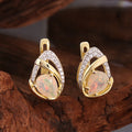 ‘Goldie’ Pear Opal Pave Teardrop Earrings