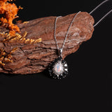 ‘Greta’ Pear Opal Spinel Halo Necklace – with driftwood