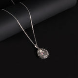 ‘Greta’ Pear Opal Spinel Halo Necklace – back view