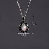 ‘Greta’ Pear Opal Spinel Halo Necklace – dimensions