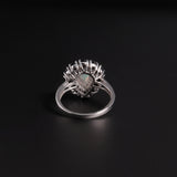‘Vela’ Pear Opal Spinel Halo Ring – back view