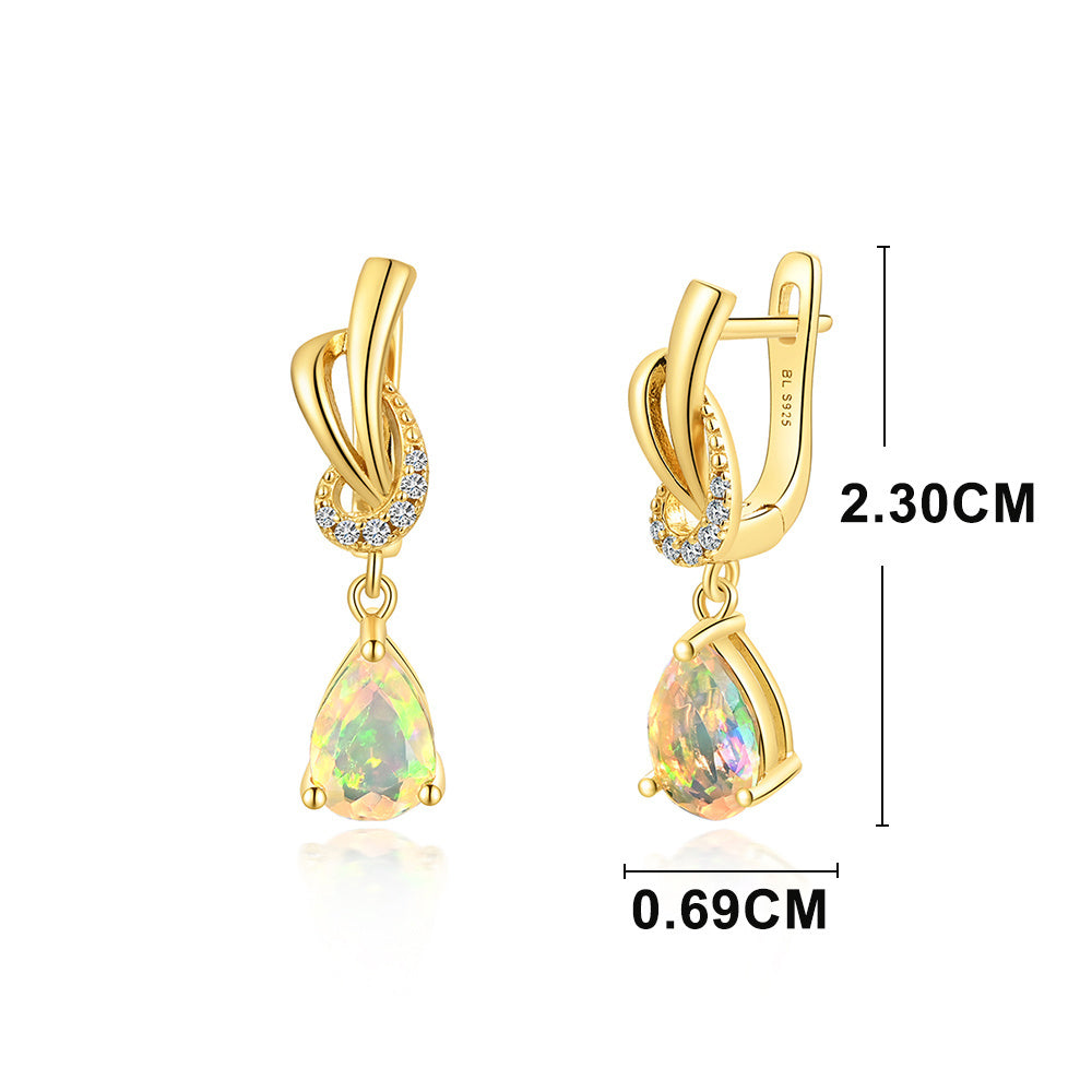 ‘Georgia’ Pear Opal Swirl Drop Earrings – dimensions