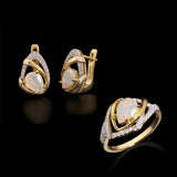 ‘Paisley’ Pear Opal Swirl Halo Set