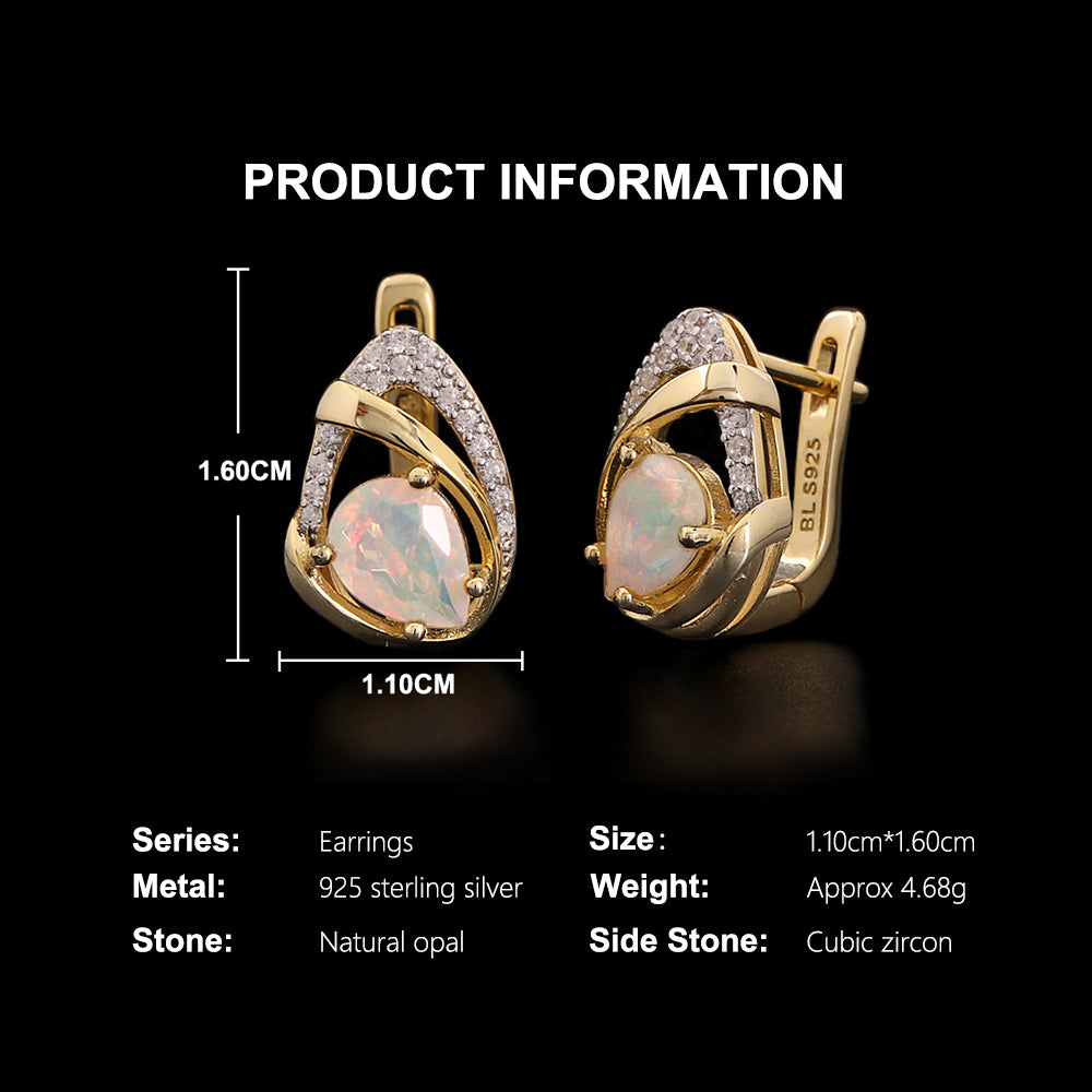 ‘Paisley’ Pear Opal Swirl Halo Set – earring info dimensions