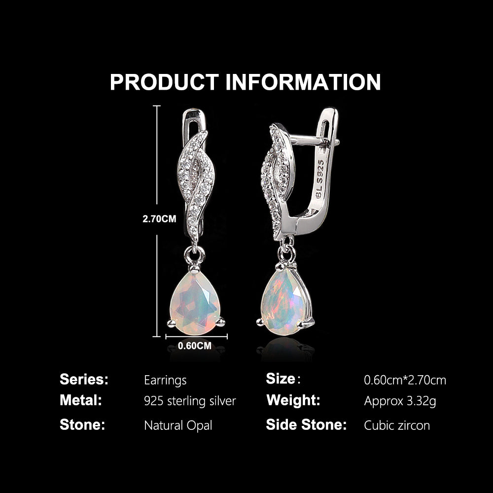 ‘Palmer’ Pear Opal Twist Drop Earrings – product specs