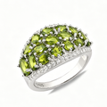‘Clovelly’ Peridot Cluster Dome Ring