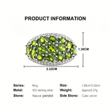 ‘Clovelly’ Peridot Cluster Dome Ring – specs dimensions