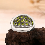 ‘Clovelly’ Peridot Cluster Dome Ring – back view