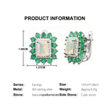 ‘Glory’ Rectangle Opal Emerald Halo Earrings – dimensions