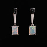 ‘Piper’ Rectangle Opal Tapered Bar Earrings
