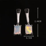 ‘Piper’ Rectangle Opal Tapered Bar Earrings – dimensions