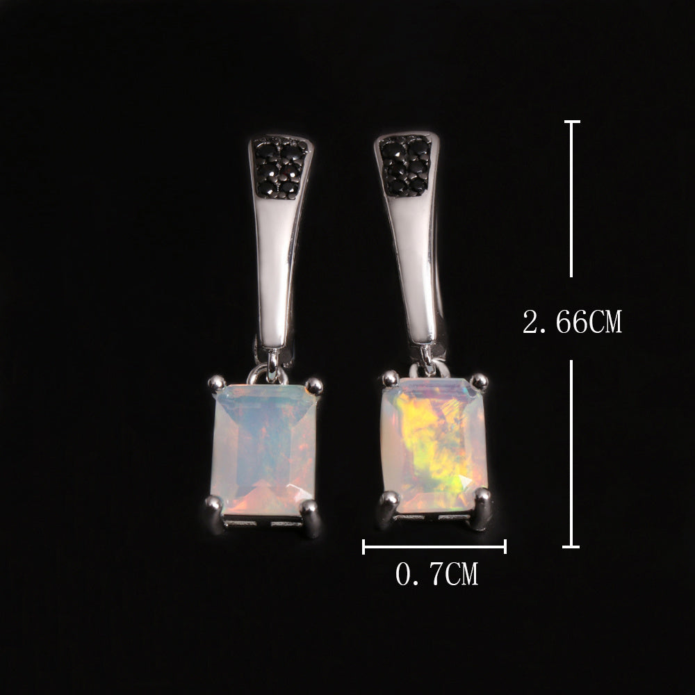 ‘Piper’ Rectangle Opal Tapered Bar Earrings – dimensions