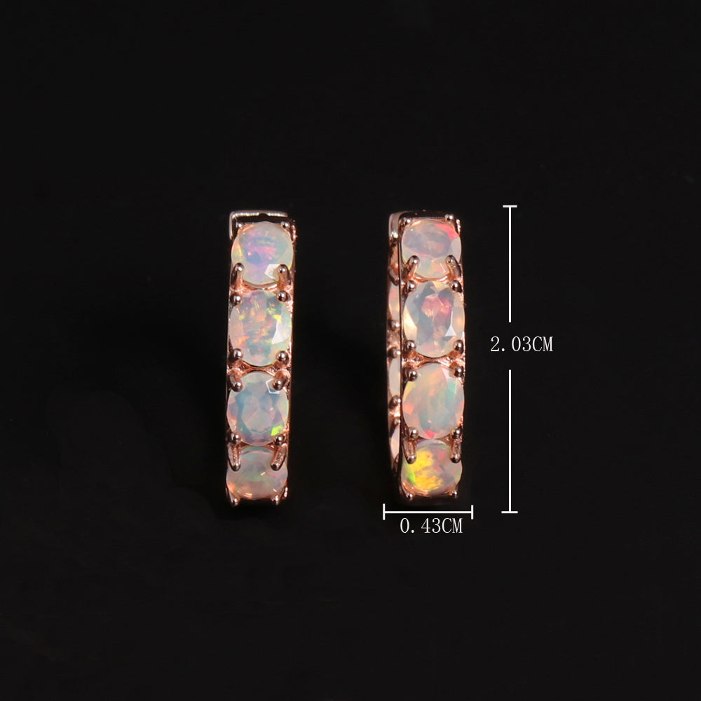 ‘Sunday’ Rose Gold Opal Hoop Earrings – dimensions