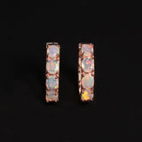 ‘Sunday’ Rose Gold Opal Hoop Earrings – front pair