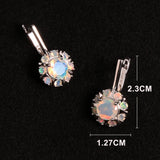 ‘Posy’ Round Opal Flower Cluster Earrings – dimensions