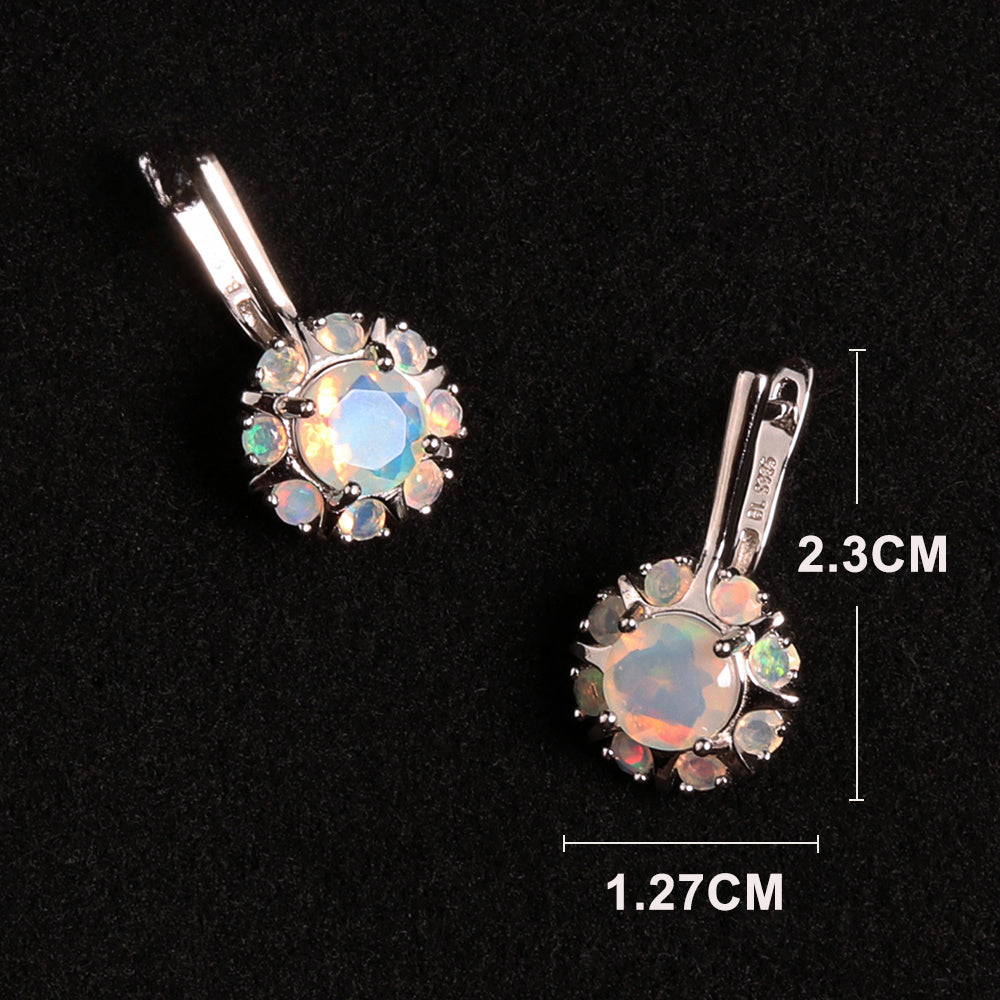‘Posy’ Round Opal Flower Cluster Earrings – dimensions