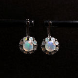‘Posy’ Round Opal Flower Cluster Earrings – front on bar