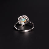 ‘Camellia’ Round Opal Flower Cluster Ring – back