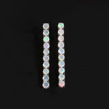 ‘Cora’ Round Opal Linear Bar Earrings