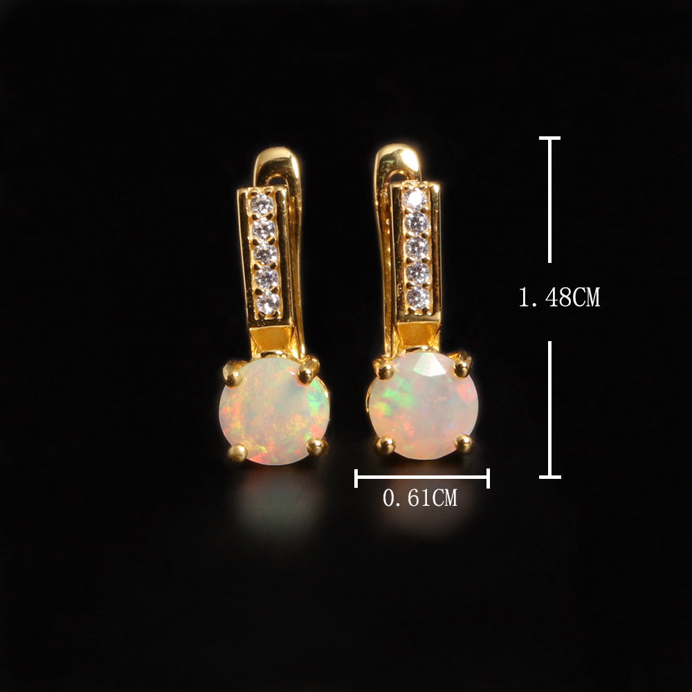 ‘Mesa’ Round Opal Pave Bar Earrings – dimensions