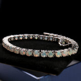 ‘Florence’ Round Opal Tennis Bracelet – side view