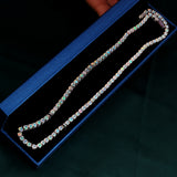 ‘Kimberley’ Round Opal Tennis Necklace – gift box diagonal