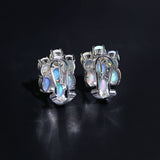 ‘Jubilee’ Seven Oval Opal Cluster Earrings – back view