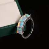 ‘Camden’ Square Opal Four Stone Ring – on green box