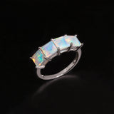 ‘Camden’ Square Opal Four Stone Ring – ring front
