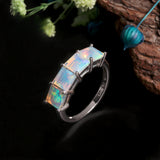 ‘Aubrey’ Square Opal Three Stone Set – ring angle