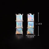 ‘Aubrey’ Square Opal Three Stone Set – earring dimensions