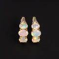 ‘Saffron’ Stacked Oval Opal Clip Earrings