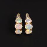 ‘Saffron’ Stacked Oval Opal Clip Earrings