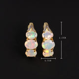 ‘Saffron’ Stacked Oval Opal Clip Earrings – dimensions