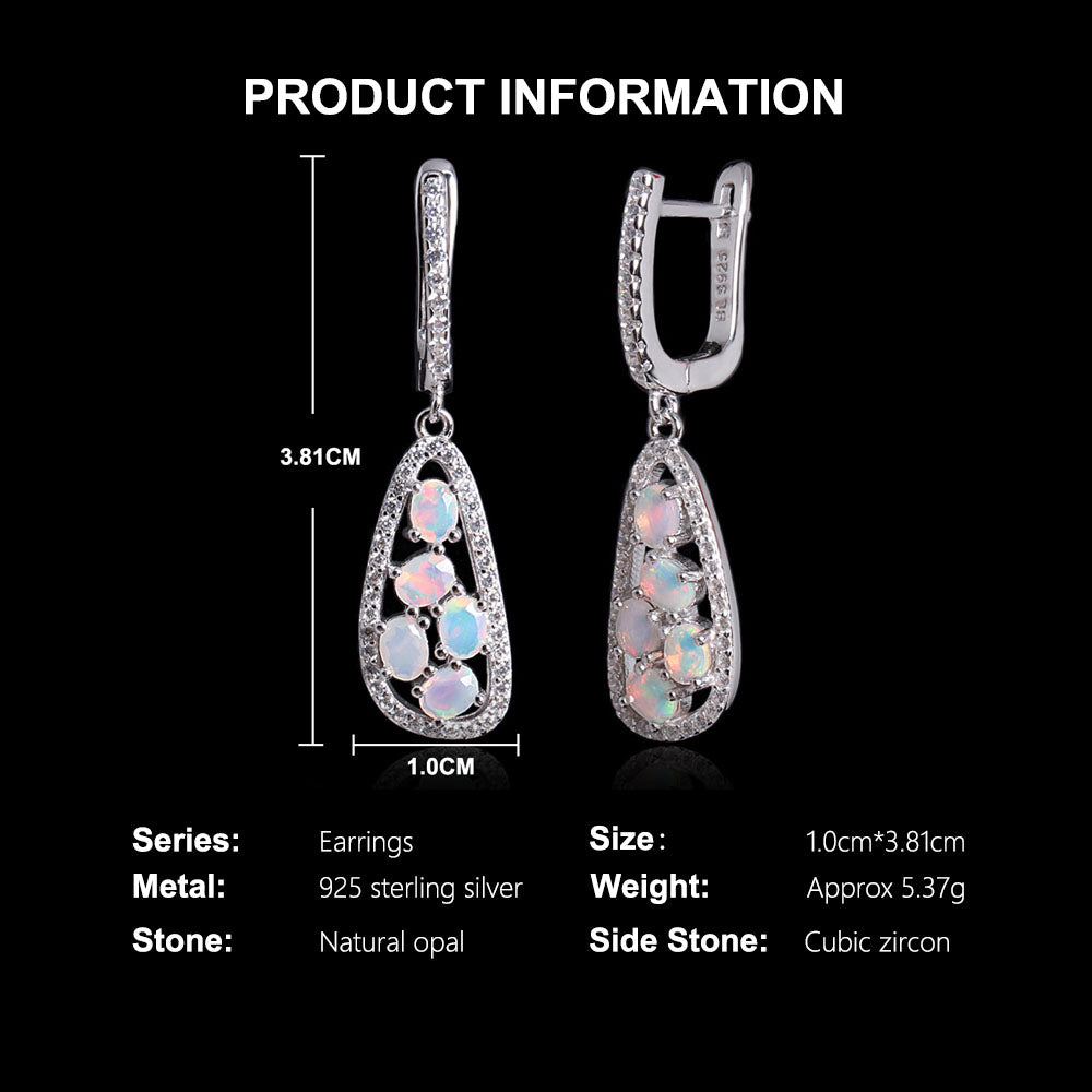 ‘Whitley’ Teardrop Opal Cluster Drop Earrings – specs dimensions