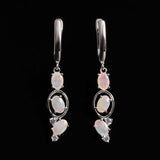 ‘Nell’ Three Opal Linear Drop Earrings