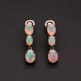 ‘Lotus’ Three Opal Ring Earring Set – earrings pair