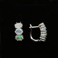 ‘Tully’ Three Oval Opal Huggie Earrings