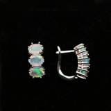 ‘Tully’ Three Oval Opal Huggie Earrings