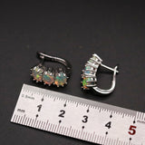 ‘Tully’ Three Oval Opal Huggie Earrings – with ruler